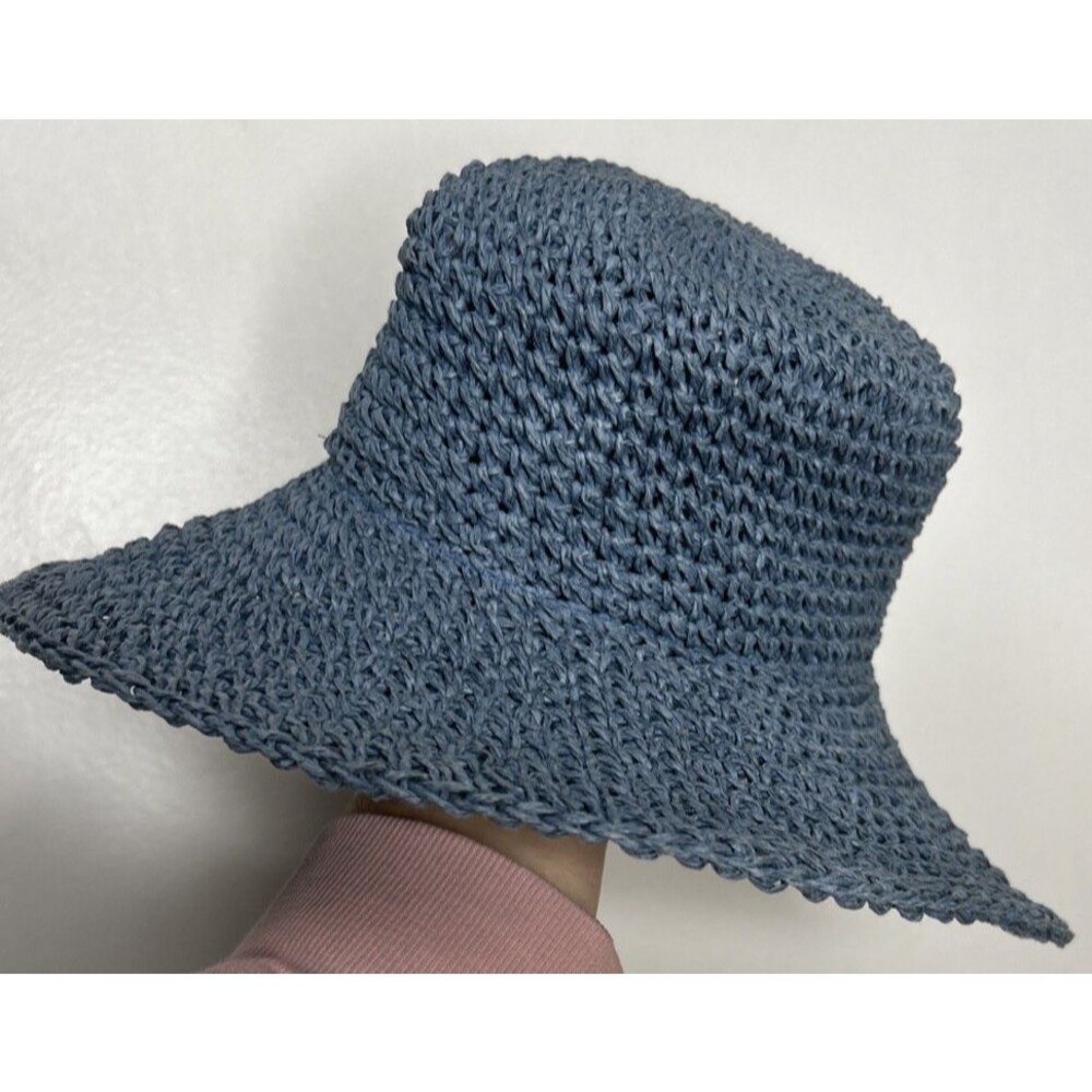 Echo Design Women's Effortless Crochet Bucket Hat Blue Resort Wear Paper